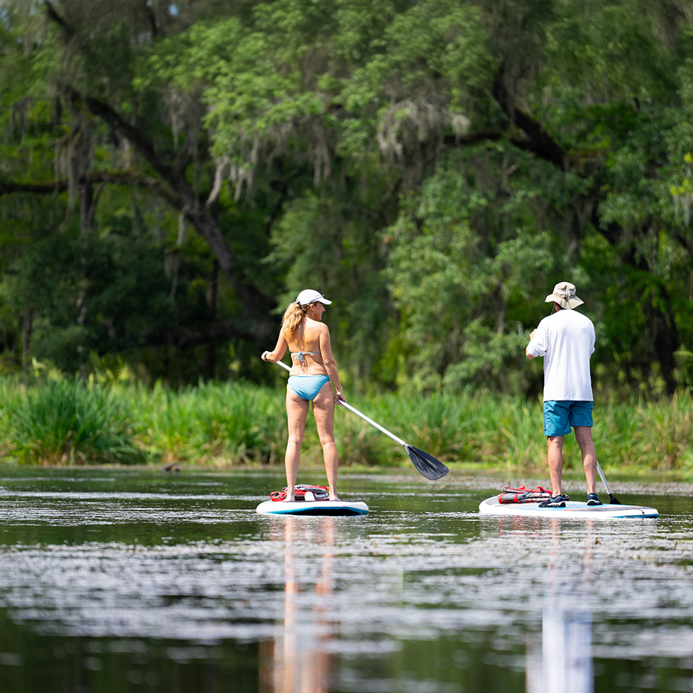 Couple paddle boarding the Ichetucknee River