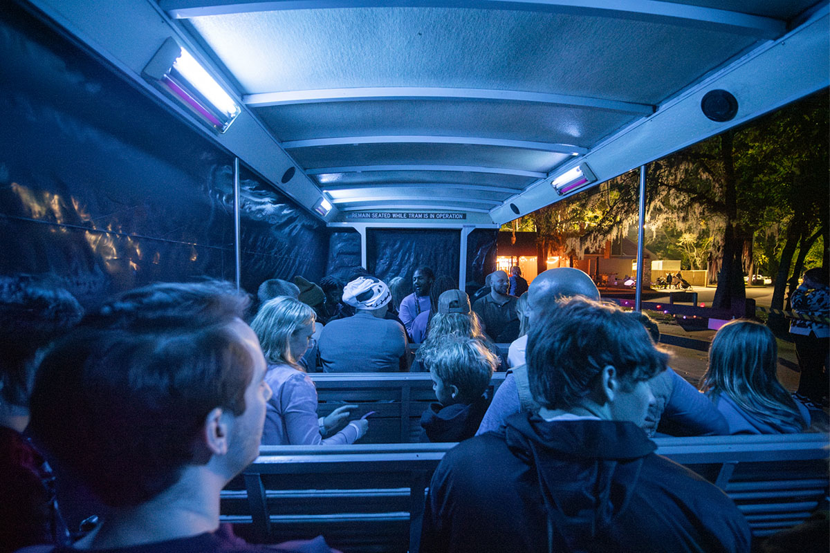Haunted Tram Ride at Spooky Springs